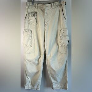 Vintage Gap Men’s Pants Size M Khakis Cargo Baggy Utility Grunge Tan White 1999